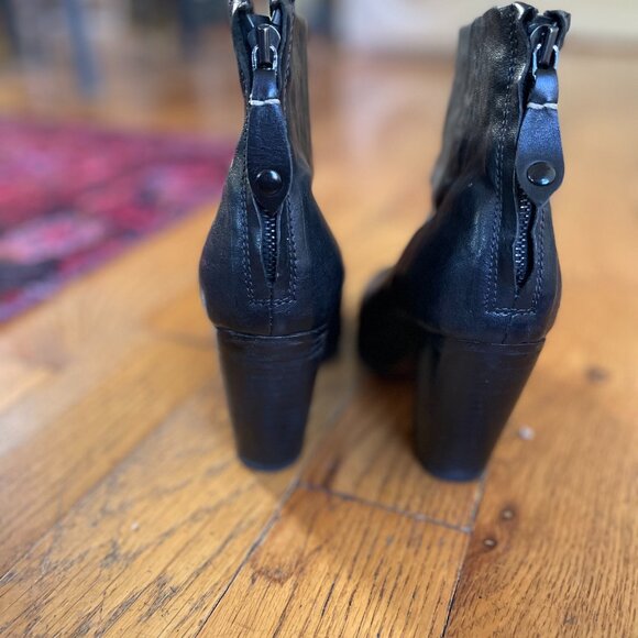 rag & bone women black leather Newbury heel boots Size 8 - Picture 3 of 4